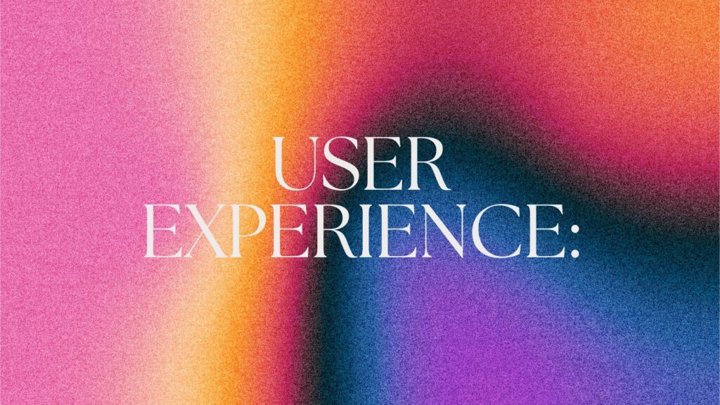 Cover of the sixth part of the apresentation, saying User Experience.
