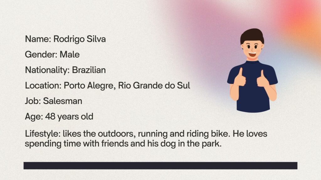 Slide number 9 has the persona's descripiton.