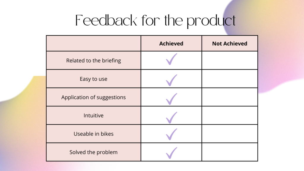 Slide with the second feedback board.