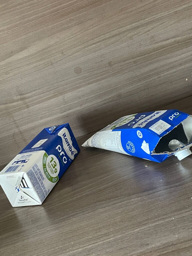 Two empty milk boxes.