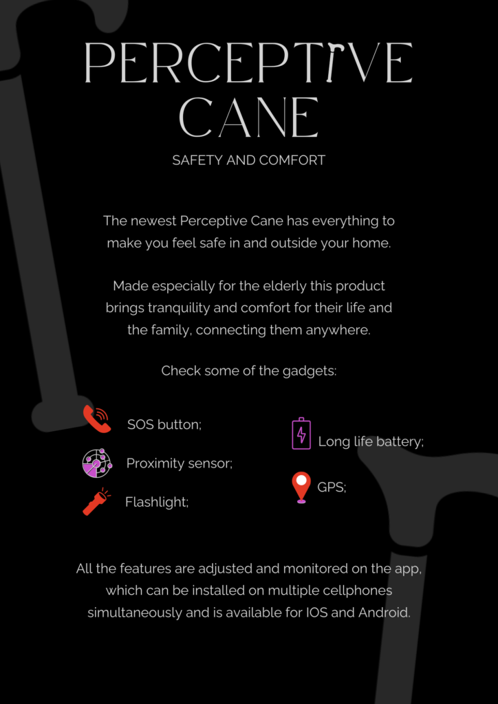 A promotional flyer for the Perceptive Cane
